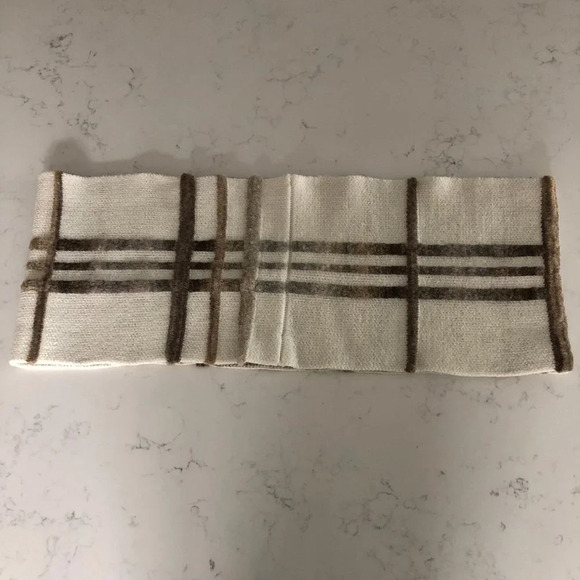 Max Mara Weekend Wool Blend Infinity Scarf Cream Tan Brown Gray Sz OS NWOT - Picture 3 of 11